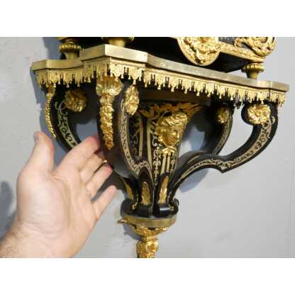Pendule en cartel d'époque Louis XIV en marqueterie Boulle, horloger Masson à Paris, XVIII ème – Image 26