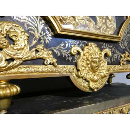 Pendule en cartel d'époque Louis XIV en marqueterie Boulle, horloger Masson à Paris, XVIII ème – Image 22