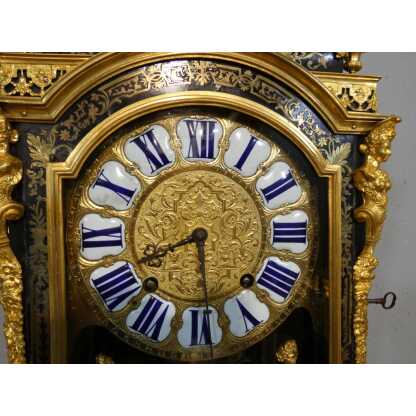 Pendule en cartel d'époque Louis XIV en marqueterie Boulle, horloger Masson à Paris, XVIII ème – Image 20