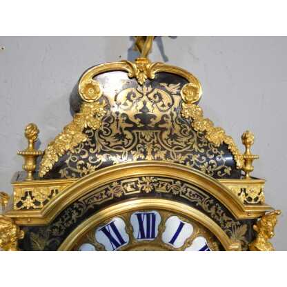 Pendule en cartel d'époque Louis XIV en marqueterie Boulle, horloger Masson à Paris, XVIII ème – Image 19