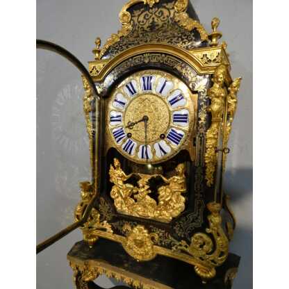 Pendule en cartel d'époque Louis XIV en marqueterie Boulle, horloger Masson à Paris, XVIII ème – Image 4