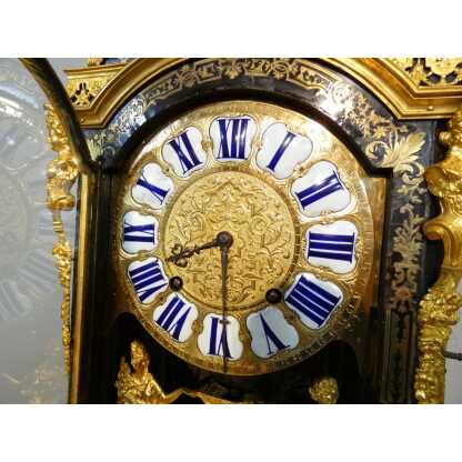 Pendule en cartel d'époque Louis XIV en marqueterie Boulle, horloger Masson à Paris, XVIII ème – Image 12