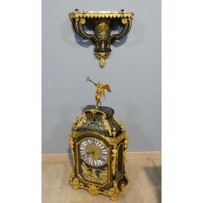 Pendule en cartel d'époque Louis XIV en marqueterie Boulle, horloger Masson à Paris, XVIII ème – Image 11