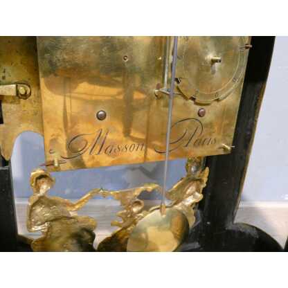 Pendule en cartel d'époque Louis XIV en marqueterie Boulle, horloger Masson à Paris, XVIII ème – Image 5