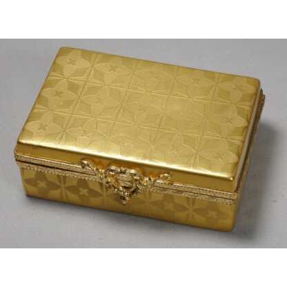 Incrustation d'or, boîte coffret à bijoux en porcelaine de Limoges vers 1980