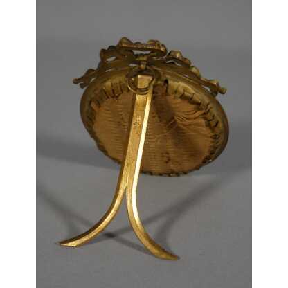 Petit cadre photo ovale en bronze doré style Louis XVI, époque XIX ème – Image 4