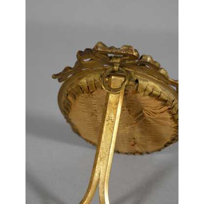 Petit cadre photo ovale en bronze doré style Louis XVI, époque XIX ème – Image 3