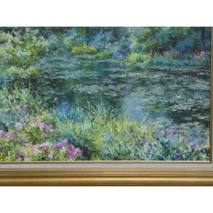 L'étang aux nénuphars, tableau impressionniste par Hesbé Bolzonello – Image 8