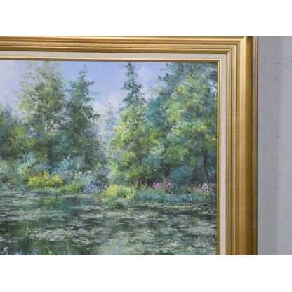 L'étang aux nénuphars, tableau impressionniste par Hesbé Bolzonello – Image 6
