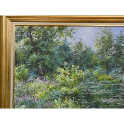 L'étang aux nénuphars, tableau impressionniste par Hesbé Bolzonello – Image 5