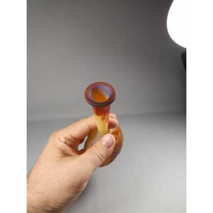 Gallé, vase en verre double couche dégagé à l'acide, décor de fleurs orangé – Image 6