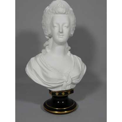 Marie Antoinette, Reine de France, sculpture en biscuit de porcelaine, Martial Redon, XIX ème