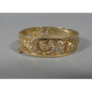 Bracelet aux roses en métal doré, époque 1960