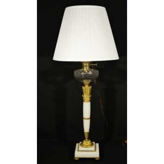 Très grande lampe de style Louis XVI en marbre et bronze, époque XIX ème