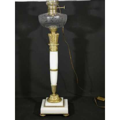 Très grande lampe de style Louis XVI en marbre et bronze, époque XIX ème – Image 3