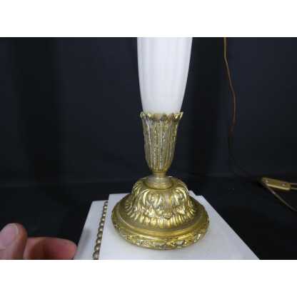 Très grande lampe de style Louis XVI en marbre et bronze, époque XIX ème – Image 9