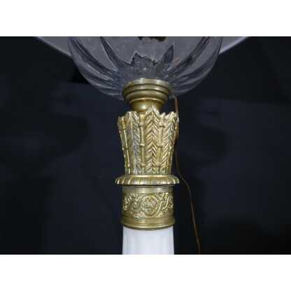 Très grande lampe de style Louis XVI en marbre et bronze, époque XIX ème – Image 8