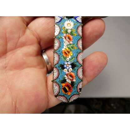 Croix en micromosaïque de fleurs, souvenir du Grand Tour, XIX ème – Image 3