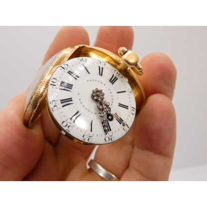 Paliard Besançon montre à coq en or massif, époque XVIII ème, C couronné – Image 16