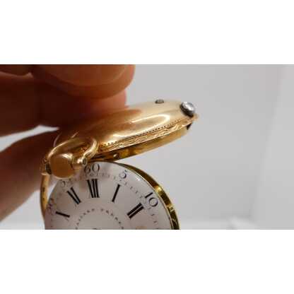 Paliard Besançon montre à coq en or massif, époque XVIII ème, C couronné – Image 12