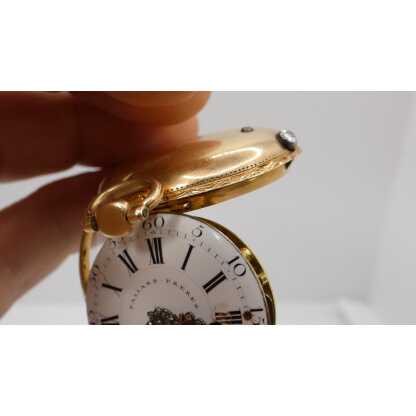 Paliard Besançon montre à coq en or massif, époque XVIII ème, C couronné – Image 11