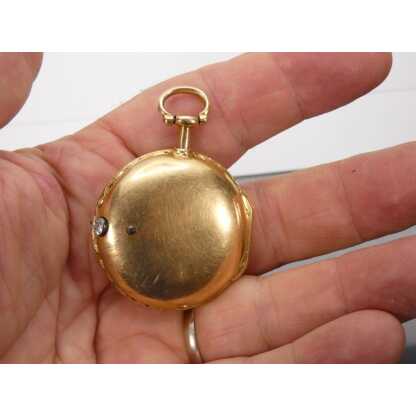 Paliard Besançon montre à coq en or massif, époque XVIII ème, C couronné – Image 7