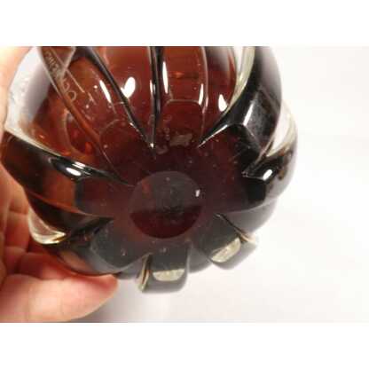 Charles Schneider, vase en verre à côtes en relief double couleur, époque 1930 – Image 4