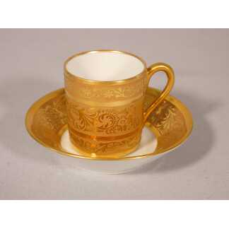 Incrustation d'or, tasse de collection en porcelaine de Limoges