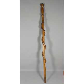 Canne de poilu au serpent, artisanat de tranchée 1 ère guerre mondiale