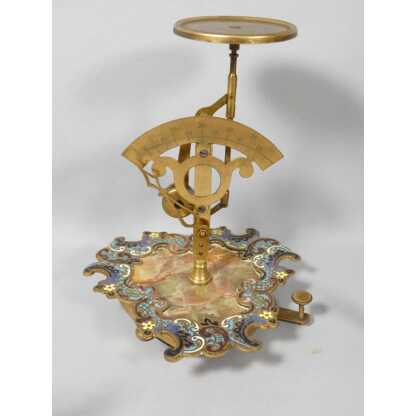 Nécessaire de bureau Napoléon III en bronze émaillé et onyx, 10 pièces, époque XIX ème – Image 4