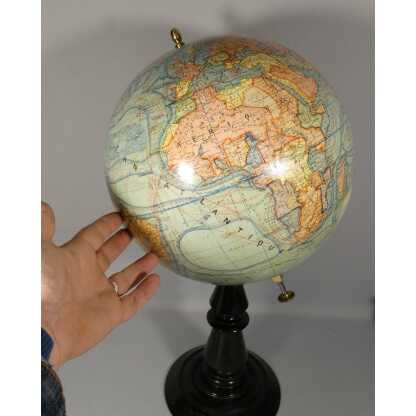 diam 33 cm, grande mappemonde ancienne J Forest au 1/40000000, époque fin XIX ème – Image 10
