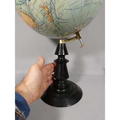 diam 33 cm, grande mappemonde ancienne J Forest au 1/40000000, époque fin XIX ème – Image 6