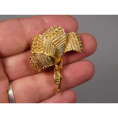Orena Paris, broche vintage en métal doré vers 1980 – Image 2