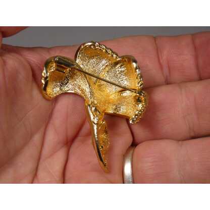 Orena Paris, broche vintage en métal doré vers 1980 – Image 7