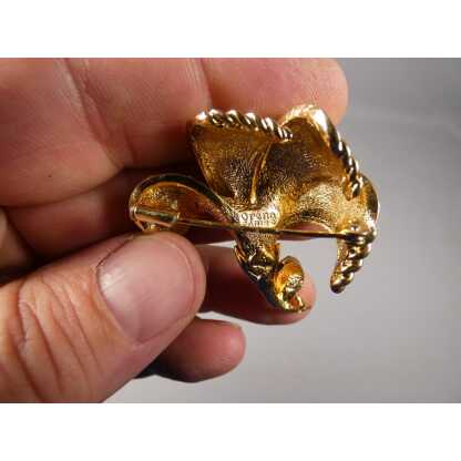 Orena Paris, broche vintage en métal doré vers 1980 – Image 6