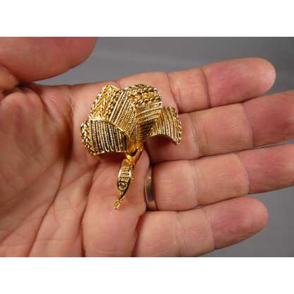 Orena Paris, broche vintage en métal doré vers 1980 – Image 5