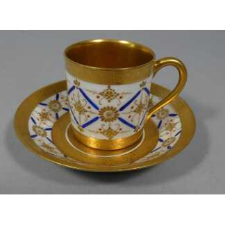 Incrustation d'or, tasse de collection en porcelaine de Limoges