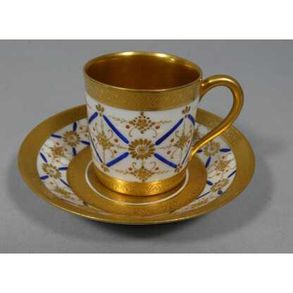 Incrustation d'or, tasse de collection en porcelaine de Limoges