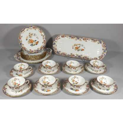 Bernardaud Singapour, service à thé et dessert en porcelaine de Limoges pour 8 personnes