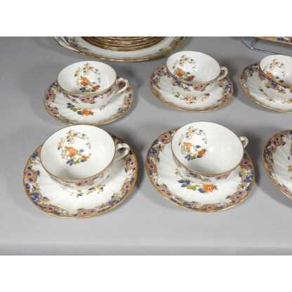 Bernardaud Singapour, service à thé et dessert en porcelaine de Limoges pour 8 personnes – Image 2