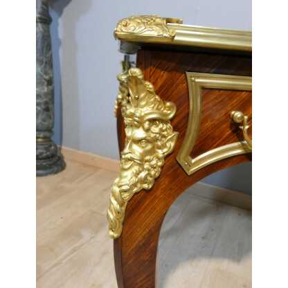 Estampillé Paul Sormani, bureau plat de style Régence en palissandre et bronze doré, XIX ème – Image 17