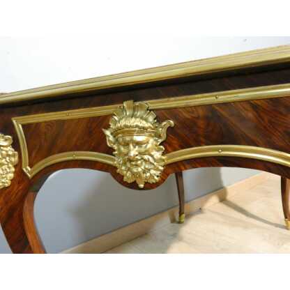 Estampillé Paul Sormani, bureau plat de style Régence en palissandre et bronze doré, XIX ème – Image 16