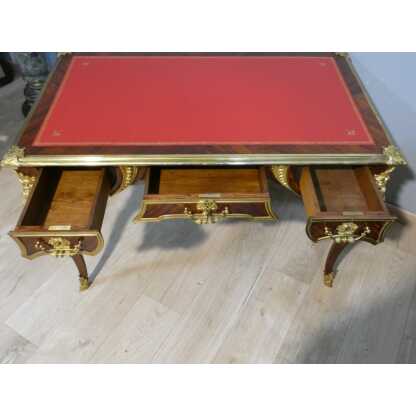 Estampillé Paul Sormani, bureau plat de style Régence en palissandre et bronze doré, XIX ème – Image 4