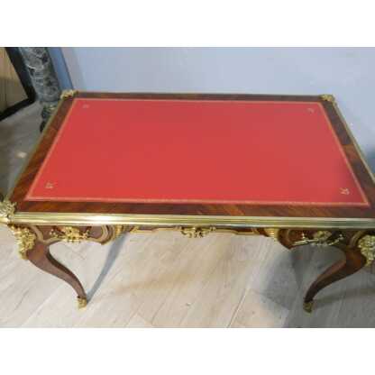 Estampillé Paul Sormani, bureau plat de style Régence en palissandre et bronze doré, XIX ème – Image 14