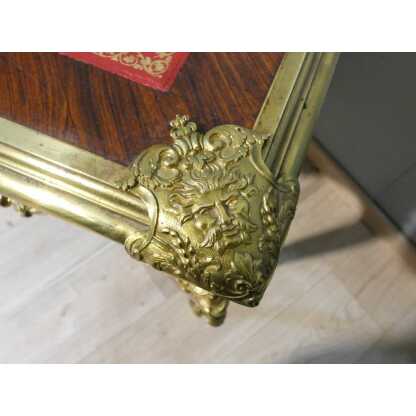 Estampillé Paul Sormani, bureau plat de style Régence en palissandre et bronze doré, XIX ème – Image 12