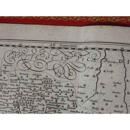 Carte géographique du Beauvaisis Picardie d'époque XVII ème siècle gravée par Jodocus Hondius – Image 7