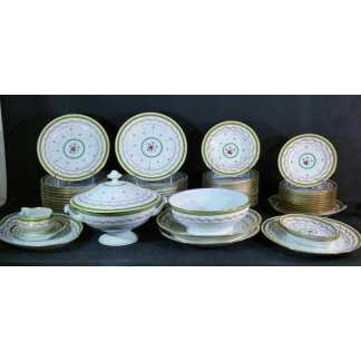 Haviland Vieux Paris vert, service de table pour 12 personnes, porcelaine Limoges