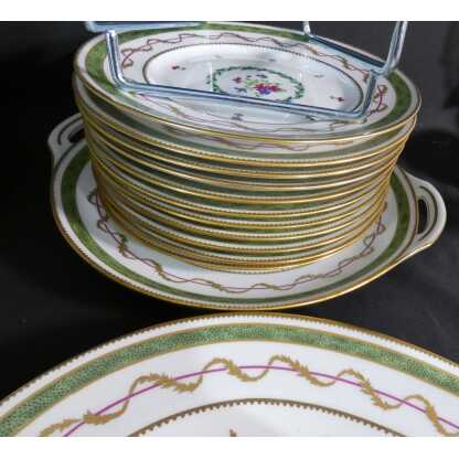 Haviland Vieux Paris vert, service de table pour 12 personnes, porcelaine Limoges – Image 3
