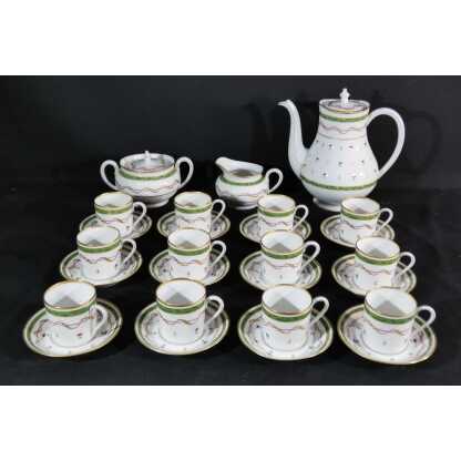 Haviland Vieux Paris vert, service à café pour 12 personnes, porcelaine Limoges