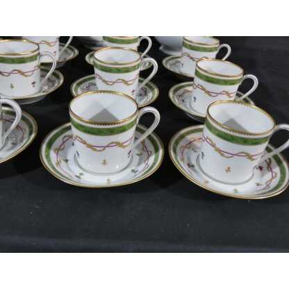 Haviland Vieux Paris vert, service à café pour 12 personnes, porcelaine Limoges – Image 2